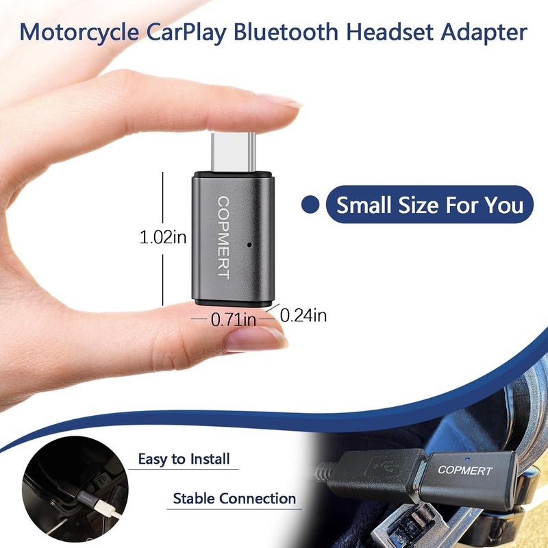 COPMERT Motorcycle Wireless CarPlay Adapter Compatible with Harley Davidson 2024 Road Glide/Street Glide 2025 Street Glide Accessories CarPlay Adapter Port Plug and Play - Image 2